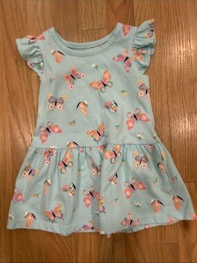 Garanimals Light Blue Butterfly Ruffle-Sleeve Dress